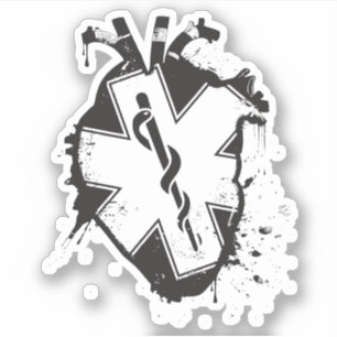 Caduceus anatomisch hart ster van het leven sticker