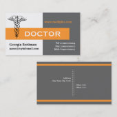 Caduceus arts minimaliseert grijs, wit, geel visitekaartje (Voorkant / Achterkant)