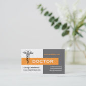 Caduceus arts minimaliseert grijs, wit, geel visitekaartje (Staand voorkant)