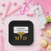 Caduceus Black & Gold Medical School Afstuderen Papieren Bordje (Feest)