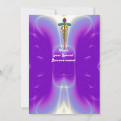 CADUCEUS, blauw, roze paarse amethist Kaart (Achterkant)