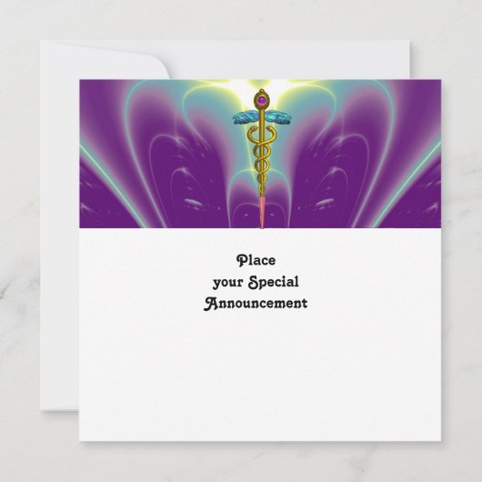 CADUCEUS blauw roze violet paars amethyst wit Kaart (Achterkant)