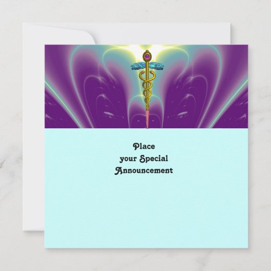 CADUCEUS blauw violet paars amethyst wit Kaart (Achterkant)