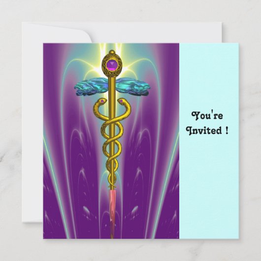 CADUCEUS blauw violet paars amethyst wit Kaart (Voorkant)