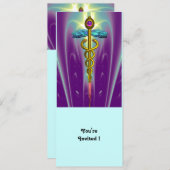 CADUCEUS blauw violet paars amethyst wit Kaart (Voorkant / Achterkant)