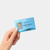 Caduceus Blauwe Medische Hartslag Foto ID Badge (Handheld)