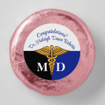 Caduceus Blue/Black/White Med School Afstuderen