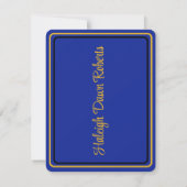 Caduceus Blue/Gold/Black Medical School Afstuderen Kaart (Achterkant)