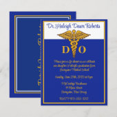 Caduceus Blue & Gold Medical School Afstuderen Kaart (Voorkant / Achterkant)