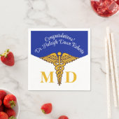 Caduceus Blue & White Medical School Afstuderen Servet (Insitu)