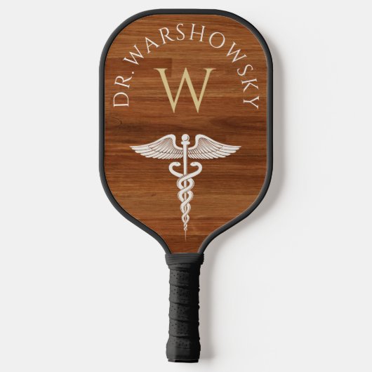 Caduceus | Cadeau voor artsen, verpleegkundigen, m Pickleball Paddle (Achterkant)