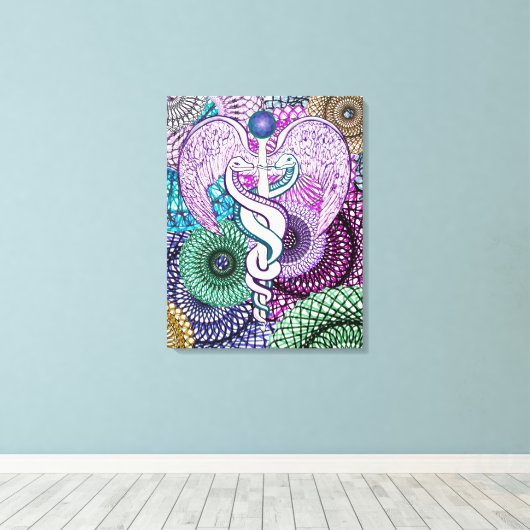 Caduceus Canvas Afdruk (Insitu (Houten vloer))