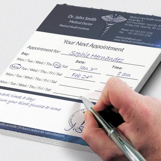 Caduceus Chrome Dark Holograph Medische afspraak Notitieblok