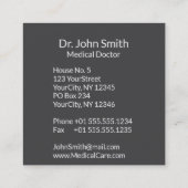 Caduceus Clean White Gedetailleerd Warm Grijs Medi Vierkante Visitekaartje (Achterkant)