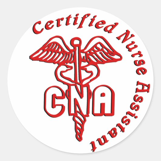 CADUCEUS CNA GECERTIFICEERDE VERZEKERINGSBIJSTANDE RONDE STICKER (Voorkant)