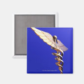 Caduceus, computerkunstwerk. De caduceus is een Magneet (Voorkant / Achterkant)