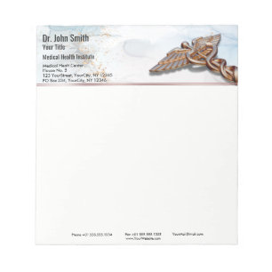 Caduceus Copper Roos Gold Luxe Medical Marble Notitieblok