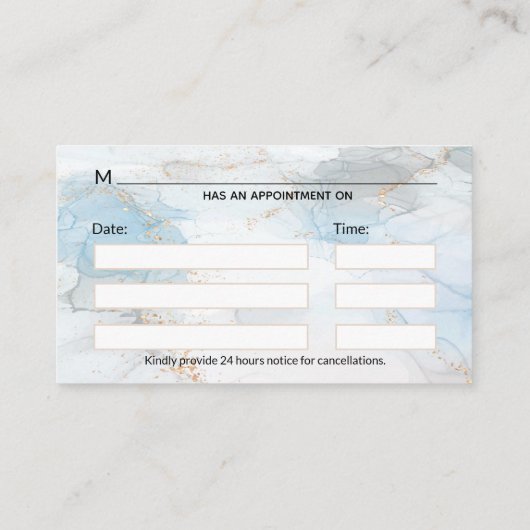 Caduceus Copper Roos Gold Medical Luxe Marble Afsprakenkaartje (Achterkant)