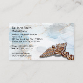 Caduceus Copper Roos Gold Medical Luxe Marble Afsprakenkaartje