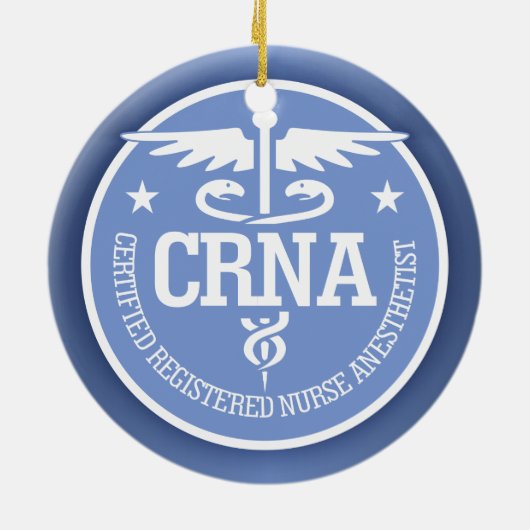 Caduceus CRNA cadeauideeën Keramisch Ornament (Achterkant)