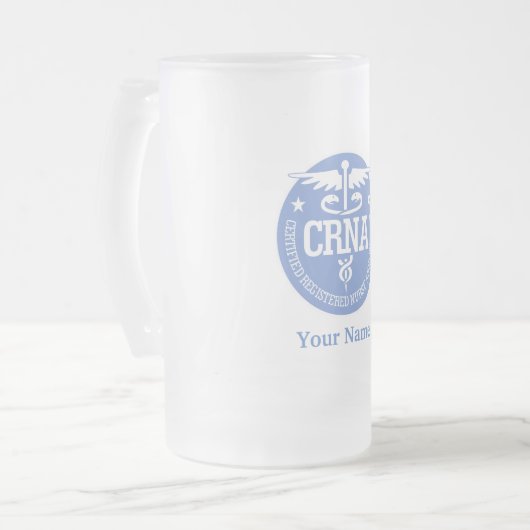 Caduceus CRNA cadeauideeën Matglas Bierpul (Voorkant links)