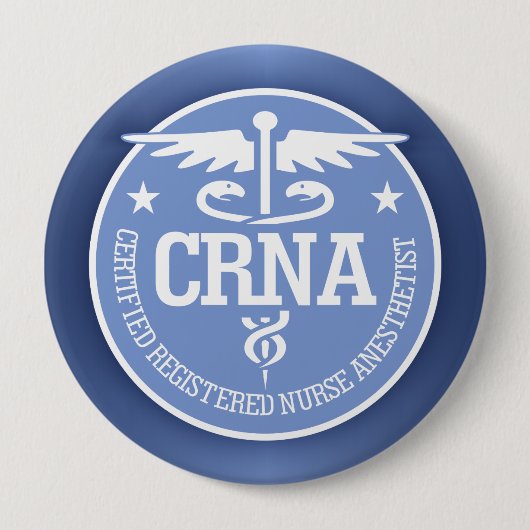 Caduceus CRNA cadeauideeën Ronde Button 4,0 Cm (Voorkant)