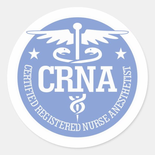 Caduceus CRNA cadeauideeën Ronde Sticker (Voorkant)
