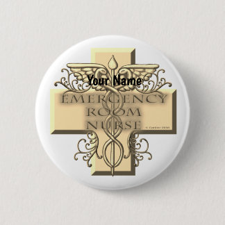 Caduceus Cross der Nurse Ronde Button 5,7 Cm