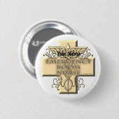 Caduceus Cross der Nurse Ronde Button 5,7 Cm (Voorkant /achterkant)