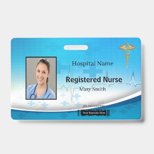 Caduceus Cross Medical Foto ID Badge (Voorzijde)