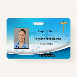 Caduceus Cross Medical Foto ID Badge