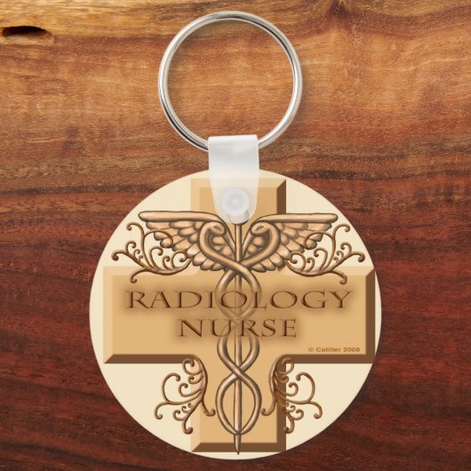 Caduceus cross radiologie verpleegkundige sleutelhanger (Voorkant)