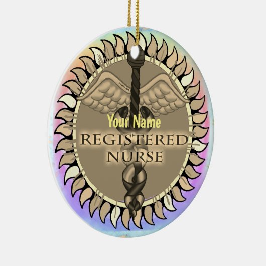 Caduceus custom Registered Nurse ornament (Rechts)
