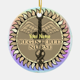 Caduceus custom Registered Nurse ornament
