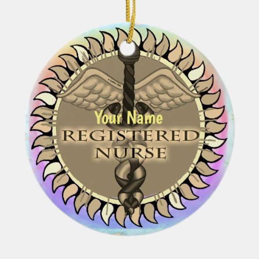 Caduceus custom Registered Nurse ornament (Voorkant)