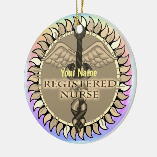 Caduceus custom Registered Nurse ornament (Links)