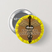 Caduceus Dental Assistant Ronde Button 5,7 Cm (Voorkant /achterkant)