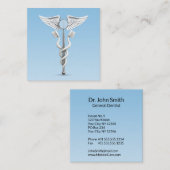 Caduceus Dental Mirror Witte Tandenborstel Medisch Vierkante Visitekaartje (Voorkant / Achterkant)