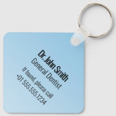 Caduceus Dental White Mirror Tandenborstel Medisch Sleutelhanger (Achterkant)