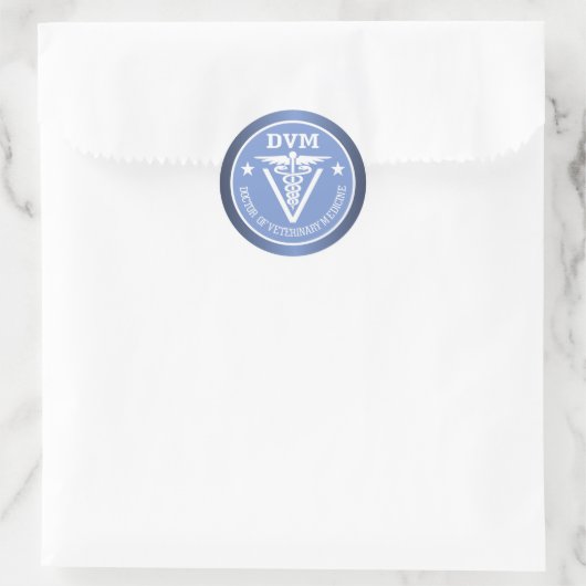 Caduceus DVM 2 Ronde Sticker (Tas)