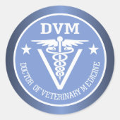 Caduceus DVM 2 Ronde Sticker (Voorkant)