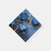 Caduceus Elegant Goud Wit Navyblauw Afstuderen Servet (Hoek)