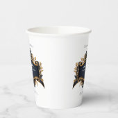 Caduceus Elegant Wit Marine Blauw Goud Wit Papieren Bekers (Links)