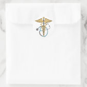 Caduceus en Stethoscoop Ronde Sticker (Tas)
