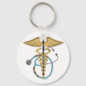 Caduceus en Stethoscoop Sleutelhanger (Voorkant)