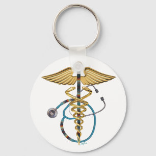 Caduceus en Stethoscoop Sleutelhanger