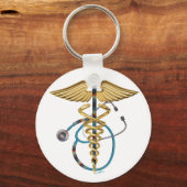 Caduceus en Stethoscoop Sleutelhanger (Voorkant)