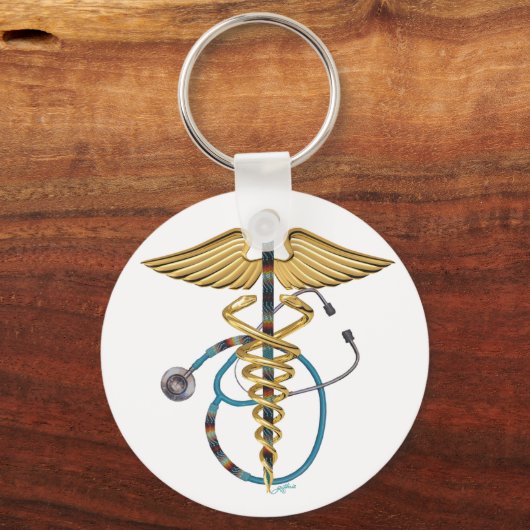 Caduceus en Stethoscoop Sleutelhanger (Voorkant)