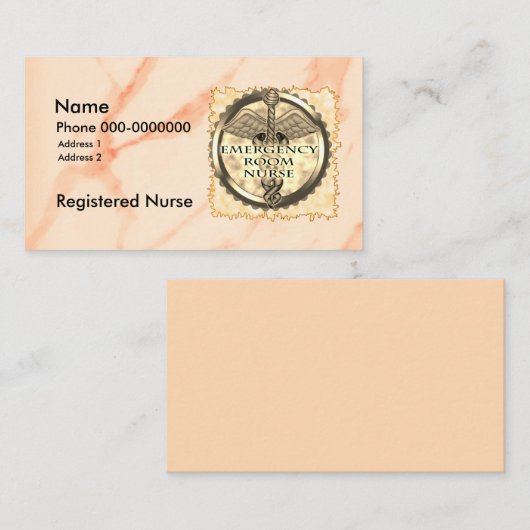 Caduceus ER Verpleegkundige Visitekaartje (Voorkant / Achterkant)