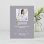 Caduceus Foto Afstuderen Uitnodiging (Staand voorkant)